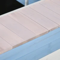 Outsunny Kids Sandbox with Canopy, Pirate Ship Wooden Sand Boxes with Bench for Backyard, Sand Pit for Toddlers, 83" x 43", Blue(m-9)