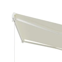 Outsunny 10' x 8' Electric Awning, Retractable Awning, UV Protection Sun Shade Shelter with Remote Controller and Manual Crank Handle for Deck, Balcony, Yard, Cream(m-9)