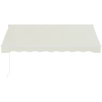 Outsunny 10' x 8' Electric Awning, Retractable Awning, UV Protection Sun Shade Shelter with Remote Controller and Manual Crank Handle for Deck, Balcony, Yard, Cream(m-8)