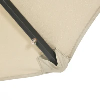 Outsunny 10ft Double-sided Patio Umbrella with Solar Lights and Sandbag Base, Outdoor Umbrella with Push Button Tilt, Crank, Air Vents for Garden, Backyard, Deck, Pool, Market, Cream White(m-9)