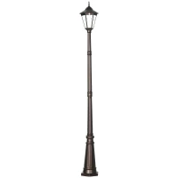 Outsunny 94.5" Solar Lamp Post Light, Dusk to Dawn Vintage Style Street Light, Aluminum Solar Powdered Lamp, PIR Motion Sensor for Garden, Lawn, Pathway, Driveway, Brown(m-1)