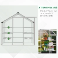 Outsunny 6.3' x 2.3' x 6.1' Outdoor Polycarbonate Greenhouse with 3-Tier Shelves, Cold Frame Greenhouse with Sliding Door and Aluminum Frame(m-4)