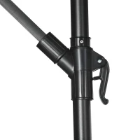 Outsunny 10FT Cantilever Patio Umbrella, Offset Patio Umbrella with Crank and Cross Base for Deck, Backyard, Pool and Garden, Hanging Umbrellas, Cream(m-7)