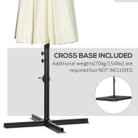 Outsunny 10FT Cantilever Patio Umbrella, Offset Patio Umbrella with Crank and Cross Base for Deck, Backyard, Pool and Garden, Hanging Umbrellas, Cream(m-6)