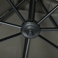 Outsunny 8' x 8' Square Patio Hanging Offset Umbrella with 360° Rotation, Aluminum Outdoor Cantilever Parasol with Crank & Tilt, Sun Canopy Shelter with Cross Base, Grey(m-11)