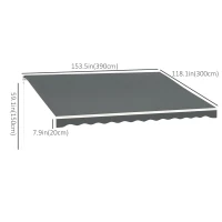 Outsunny 13' x 10' Electric Awning, Retractable Awning Sun Shade Shelter with Remote Controller, Manual Crank Handle and Aluminum Frame, for Deck, Balcony, Yard, Grey(m-3)