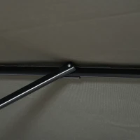 Outsunny 8' x 8' Square Patio Hanging Offset Umbrella with 360° Rotation, Aluminum Outdoor Cantilever Parasol with Crank & Tilt, Sun Canopy Shelter with Cross Base, Grey(m-10)