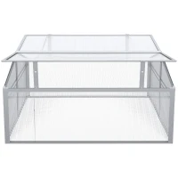 Outsunny 39" Aluminum Vented Cold Frame Mini Greenhouse Kit with Adjustable Roof, Polycarbonate Panels, & Strong Design(m-7)