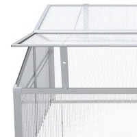 Outsunny 39" Aluminum Vented Cold Frame Mini Greenhouse Kit with Adjustable Roof, Polycarbonate Panels, & Strong Design(m-8)