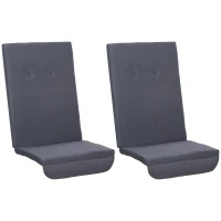 Outsunny 84A-052 Series Outdoor Porch Swing Cushions with Seat & Tufted Back, Backrest Ties, Set of 2 Replacement Cushions for Patio Furniture, Gray(m-1)