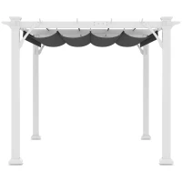 Outsunny 13' x 10' Outdoor Retractable Pergola Canopy, Wood Gazebo Sun Shade Shelter for Grill, Garden, Patio, Backyard, Deck(m-7)