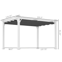 Outsunny 13' x 10' Outdoor Retractable Pergola Canopy, Wood Gazebo Sun Shade Shelter for Grill, Garden, Patio, Backyard, Deck(m-3)