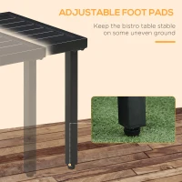 Outsunny Outdoor Side Table, Patio End Table with Umbrella Hole, Small Coffee Table with Steel Frame for Balcony, Black(m-6)