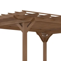 Outsunny 12' x 10' Outdoor Pergola, Wood Grape Gazebo for Climbing Plant Support, Garden, Patio, Backyard, Deck, Brown(m-7)