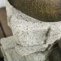 Outsunny Wine Jars Outdoor Waterfall Fountain with Adjustable Flow, 4-Tier Rustic Resin Cascading Water Fountain, Decorative Backyard Water Feature for Zen Garden, Deck, Porch(m-10)