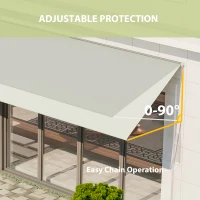 Outsunny 13' x 4' Retractable Awning, Garden Awnings for Doors and Windows with Easy Chain Operation and UV30+ Fabric, Sun Canopies for Patio, Deck, Balcony, and Yard, Beige(m-5)