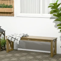Outsunny 2 Seater Wooden Garden Bench, Outdoor Patio Loveseat with Pine Wood Frame for Park, Porch and Lawn, Brown(m-1)