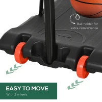 Soozier Portable Basketball Hoop, 7ft-8ft Height Adjustable Basketball System with Wheels & 28" Backboard for Youth Junior(m-6)