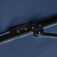 Outsunny 8' x 8' Square Patio Hanging Offset Umbrella with 360° Rotation, Aluminum Outdoor Cantilever Parasol with Crank & Tilt, Sun Canopy Shelter with Cross Base, Dark Blue(m-9)