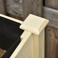 Outsunny Mobile Raised Garden Bed Elevated Wood Planter Box w/ Lockable Wheels, Storage Shelf  for Herbs Vegetables, Natural(m-9)