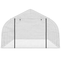 Outsunny 26' x 10' x 7' Walk-In Greenhouse Tunnel, Large Gardening Hot House with 12 Windows, 2 Net Protected Zipper Screen Doors for Backyard, White(m-9)