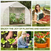 Outsunny 26' x 10' x 7' Walk-In Greenhouse Tunnel, Large Gardening Hot House with 12 Windows, 2 Net Protected Zipper Screen Doors for Backyard, White(m-6)