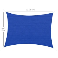 Outsunny 13' x 10' Sun Shade Sail with Led Lights, 90% UV Block Outdoor Shade Cloth Sunscreen Canopy for Lawn Patio Garden Yard(m-3)