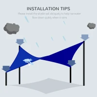 Outsunny 13' x 10' Sun Shade Sail with Led Lights, 90% UV Block Outdoor Shade Cloth Sunscreen Canopy for Lawn Patio Garden Yard(m-7)