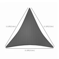 Outsunny 12' x 12' x 12' Triangle Sun Shade Sail with Led Lights, 90% UV Block Outdoor Shade Cloth Sunscreen Canopy for Lawn Patio Garden Yard,(m-3)