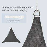 Outsunny 12' x 12' x 12' Triangle Sun Shade Sail with Led Lights, 90% UV Block Outdoor Shade Cloth Sunscreen Canopy for Lawn Patio Garden Yard,(m-6)