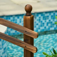 Outsunny 7.5' Fir Wood Garden Bridge Arc Walkway with Side Railings, Perfect for Backyards, Gardens, & Streams, Carbonized(m-8)