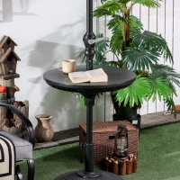 Outsunny 23" Beach Umbrella Table Tray, Instant Portable Beach Tables for Sand, Swimming Pools, Patio, Garden, Deck, Black(m-2)