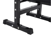 Soozier Adjustable Weight Bench With Barbell Rack, Folding Strength Training Lifting Home Gym, Leather Padded Workout Stand(m-7)