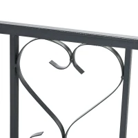 Outsunny 81" Metal Garden Arbor with Double Doors, Locking Gate, Climbing Vine Frame with Heart Motifs, Arch for Wedding, Bridal Party Decoration, Grey(m-9)