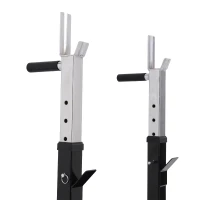 Soozier Adjustable Weight Bench With Barbell Rack, Folding Strength Training Lifting Home Gym, Leather Padded Workout Stand(m-10)