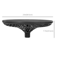 Outsunny 23" Outdoor Umbrella Table Tray with Adjustable Height, Round Patio Table with Umbrella Hole for Swimming Pool, Beach, Patio, Deck, Garden, Black(m-3)