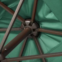 Outsunny 6.5x10ft Patio Umbrella Rectangle Solar Powered Tilt Aluminum Outdoor Market Parasol with LEDs Crank (Dark Green)(m-10)