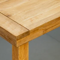 Outsunny Outdoor Dining Set for 6, Patio Dining Furniture Set with PE Wicker Chairs, Armrests, Acacia Wood Loveseat Bench & Dinner Table, Cushions, White(m-8)