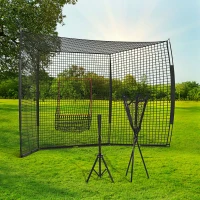 Soozier Softball and Baseball Net with Strike Zone, Tee, Caddy, and Portable Carry Bag for Pitching and Hitting Training(m-2)