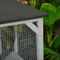 PawHut Catio Outdoor Cat Enclosure, Large Wood Kitten Cat House Enclosure with 3-Level Design, Weatherproof Roof, Big Hiding Areas, Multiple Platforms, Resting Box, 45"H, Gray(m-7)