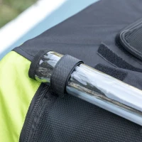 Aosom Dog Bike Trailer with Suspension System, Hitch for Medium Dogs, Pet Wagon & Dog Trailer for Bicycle with Storage Pocket, Lime Green(m-9)