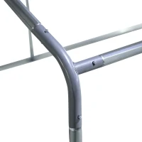 PawHut Chicken Run, Galvanized Large Metal Chicken Coop Cage, Walk-in Enclosure Poultry Hen Run House Playpen Rabbit Hutch with Flat Roof, Cover, 9.2' x 18.7' x 6.5', Silver(m-10)