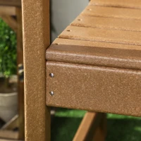 Outsunny All-Weather Patio Chair, HDPE Patio Dining Chair, Heavy Duty Wood-Like Outdoor Furniture for Garden, Backyard, Deck, Porch, Lawn, Brown(m-9)