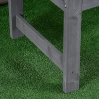 Outsunny 56" Outdoor Wood Bench, 2-Seater Garden Bench with Backrest and Armrest, Patio Bench for Patio, Porch, Poolside, Balcony, Gray(m-9)