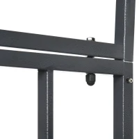 Outsunny 6.7 FT Steel Garden Arch with Gate Outdoor Courtyard Arbor for Climbing Vine Plants Lawn Backyard Decoration Dark Grey(m-8)