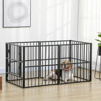 PawHut 33" - 60" x 31.5" Indoor & Outdoor Dog Playpen for Small & Medium Dogs, Dog Kennel Outdoor Playpen Dog Exercise Pen with Tall Height, Dog Run Enclosure(m-2)