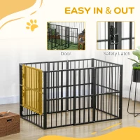 PawHut 33" - 60" x 31.5" Indoor & Outdoor Dog Playpen for Small & Medium Dogs, Dog Kennel Outdoor Playpen Dog Exercise Pen with Tall Height, Dog Run Enclosure(m-8)