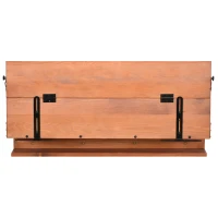 Outsunny Railing Hanging Table, Folding Balcony Table, Spruce Foldable Desk with Width 39.4 inch for Patio and Garden, Orange(m-7)