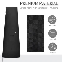 Outsunny Outdoor Large Umbrella Cover Patio Cantilever Banana Parasol Protector Weather Resistant Black(m-4)