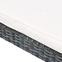 Outsunny 4 Piece Patio Furniture Set with Cushions, Outdoor PE Rattan Wicker Conversation Sofa Set with Glass Top Coffee Table and Loveseat, for Garden, Balcony, Cream White(m-10)